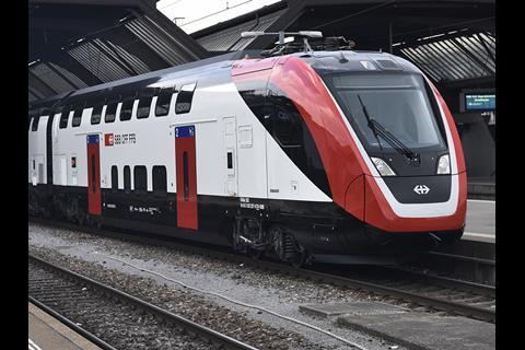 Swiss Federal Railways has out the first of its Bombardier Transportation Twindexx double-deck EMUs into service (Photo: Bernhard Studer).